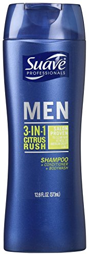 Suave Men 3 In 1 Shampoo Conditioner and Body Wash Citrus Rush, 12 Ounce