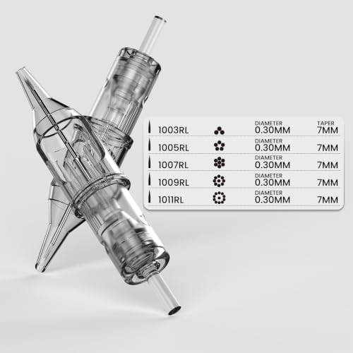 Wormhole Tattoo Cartridge Needles 50pcs Round Liner Assorted