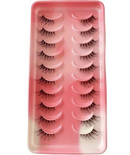 Half Lashes Clear Band D Curl Fluffy Mink 10 Pairs