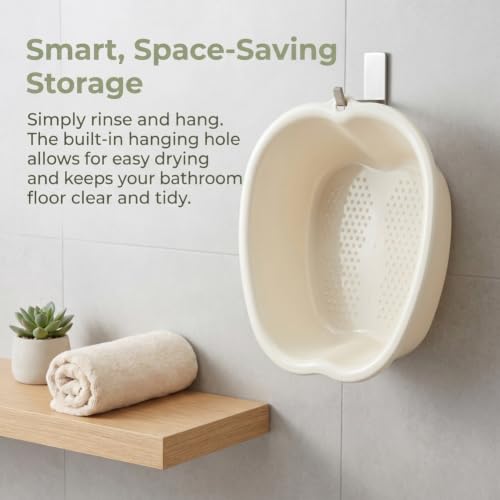 Foot Soaking Tub with Massage Points - Large White Foot Bath for Pedicure & Exfoliation - Home Spa Accessory