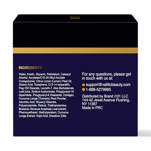 VALITIC 3.52oz Turmeric Vitamin C Clay Mask for Dark Spots & Radiance