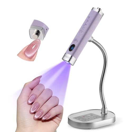 Quaferen Mini Handheld UV Light for Gel Nails - Rechargeable with Stand
