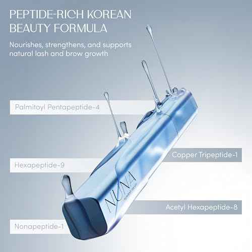 NUNA Eyelash Growth Support Serum 6ml ? Eye Lash and Eyebrow Enhancing Serum for Women & Men with Biotin - Korean Multi Peptide & Natural Extracts ? Promotes Fuller and Longer Lashes - 6 Month Supply