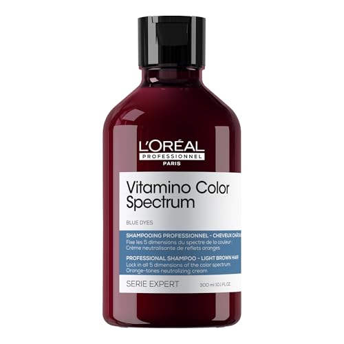 L'Or?al Professionnel Paris Vitamino Color Spectrum Blue Shampoo - Neutralizes Orange Tones, Enhances Shine & Vibrancy, Maintains Day 1 Hair Color, Hydrates & Strengthens Light Brown Hair