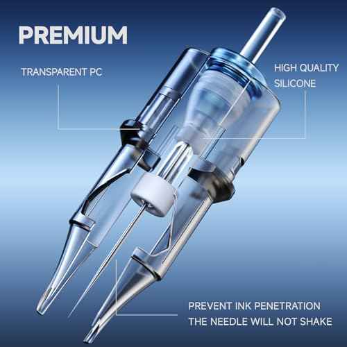 50Pcs Disposable Tattoo Cartridge Needles #10 Bugpin Assorted Mixed Size Round Liner Shader Magnum - 5 Pcs each of 3RL 5RL 7RL 9RL 5RS 9RS 9M1 15M1 9RM 15RM with Membrane Safety for Pro and Beginners