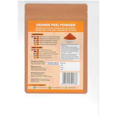SVATV Orange Peel Powder| Natural, Soft and Smooth Skincare Powder | Face Pack | Used for Soap making - 227g, Half Pound