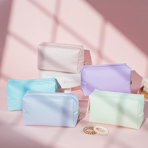 Bridesmaid Proposal Gifts Letter Cosmetic makeup bag bulk for Wedding Party Favors Bachelorette party decorations Makeup Pouch Birthday Toiletry Organizer Bag Makeup Case Gift (8Bluewhite)