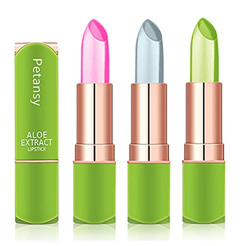 Petansy 3 Pack Aloe Vera Temperature Color Change Lipstick