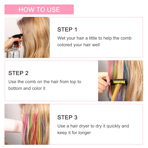 6-Color Hair Chalk Comb Set for Kids - Washable & Temporary