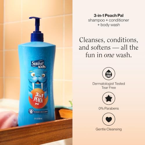 Suave Kids 3-in-1 Tear-Free Shampoo Body Wash, 28 oz