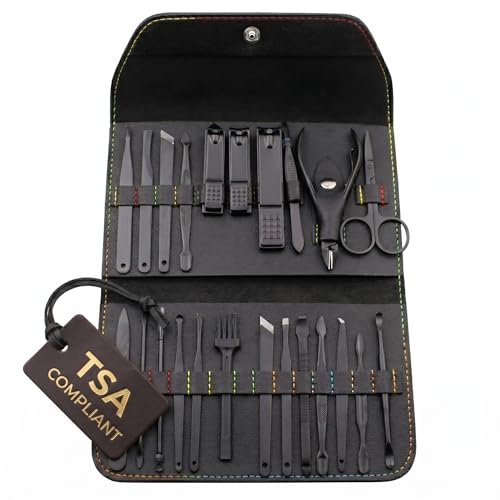 Men's Manicure Kit - TSA Compliant Grooming Set with 16 Tools