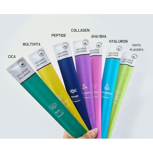Korean Collagen Face Mask Skincare Set(7pcs) - Roll Facial Mask Pack Deep Hydrating Hydrogel Mask for Women, Kids - Moisturizing Overnight