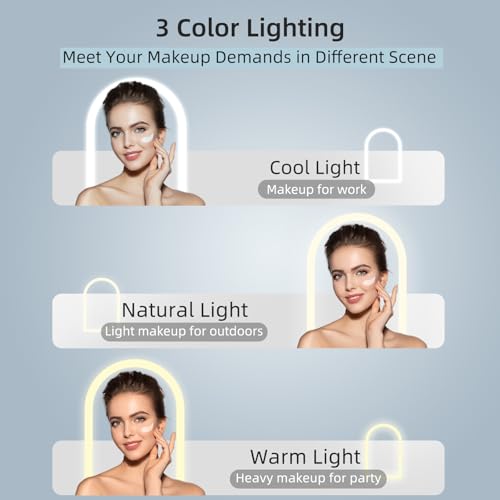 Rechargeable Travel Makeup Mirror with Lights & 10X Magnification