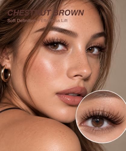 Sultrya Chestnut Brown C Curl Lash Clusters 144PCS - Natural Fluffy Volume Eyelashes for DIY Extensions