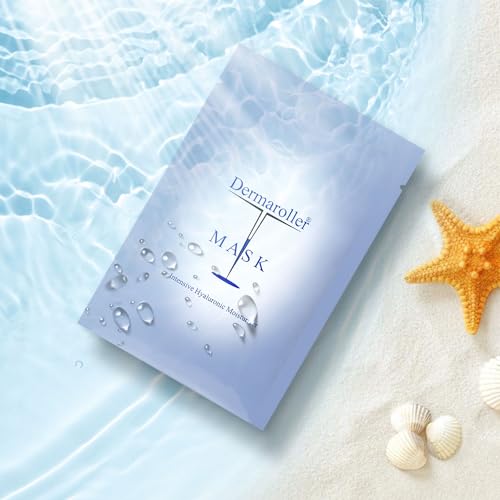 Dermaroller, Silk Face Masks Intensive Hyaluronic Acid Moisturizer with Matriyxl 3000 Tocopherol Boost Collagen Hydrate Dry Skin Reduce Fine Lines Wrinkles SingleUse Masks (Sample, 1.00)