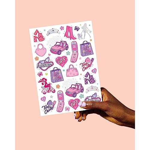 xo, Fetti Pink Party Temporary Tattoos - 42 styles | Pink Birthday Party Supplies, Party Favor, Cute Decorations, Easter Basket