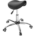 Professional Saddle Stool with Wheels Rolling Saddle Stool with Extra-Wide Base Heavy-Duty Stable Stool Adjustable Height Ergonomic Chair for Office, Workshop, Salon & Clinic