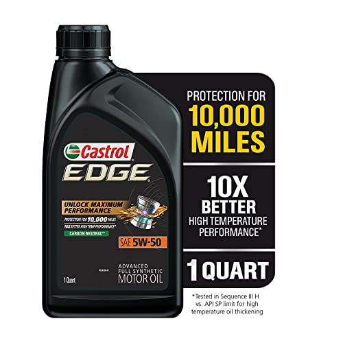 Castrol Edge 5W-50 Advanced Full Synthetic Motor Oil, 1 Quart, Pack of 6