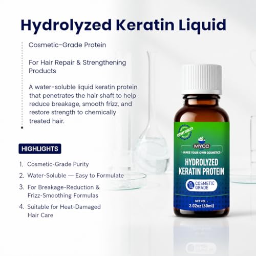 Hydrolyzed Keratin Liquid 60ml - Cosmetic Grade Hair Serum