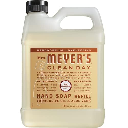 Meyers Mrs Clean Day Liquid Hand Soap Refill Variety Pack, 1 Rain Water, 1 Oat Blossom, 1 Plum Berry, 33 FL OZ (3 CT)