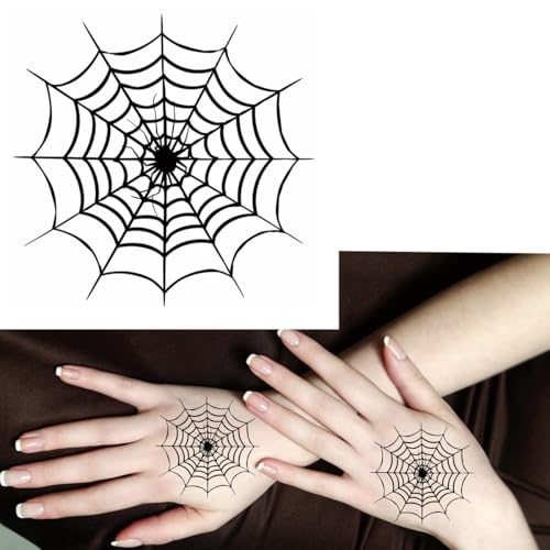 Spider Cobweb Temporary Tattoos 6 Sheets Waterproof