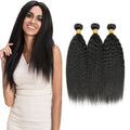 #1B Yaki Straight Human Hair Bundles 26" - 3 Pack Brazilian Virgin