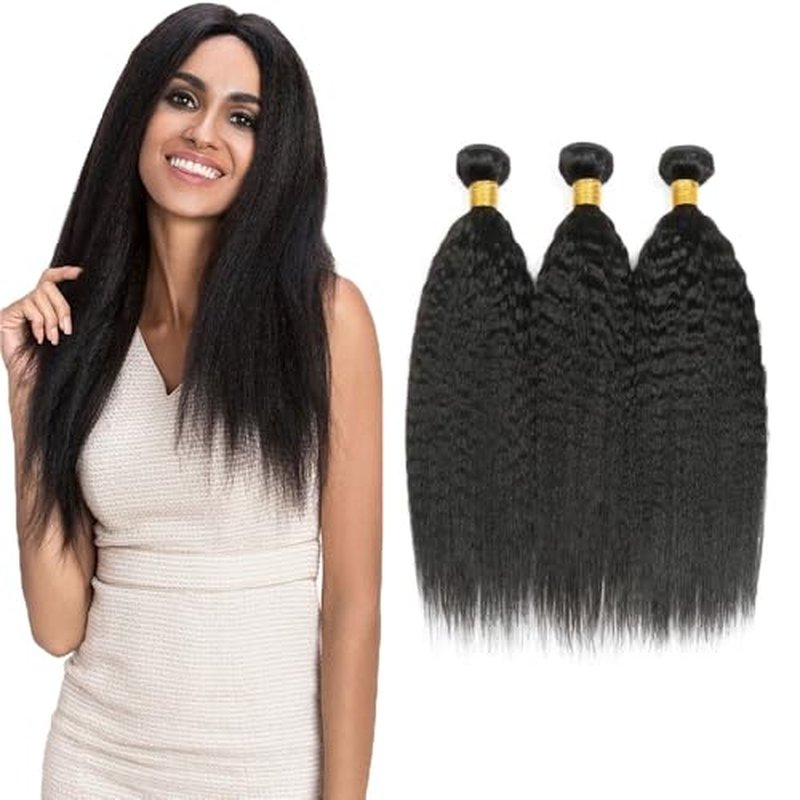 #1B Yaki Straight Human Hair Bundles 26" - 3 Pack Brazilian Virgin