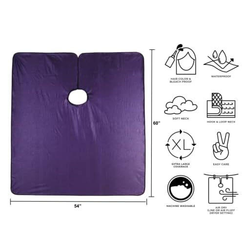 Cricket Encore All Purpose Professional Salon Cape ? Waterproof Bleach Proof Hair Styling Cape, Adjustable Neck Closure ? Extra-Large Coverage, Amethyst