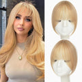 Clip-in Bangs Human Hair French Fringe Ash Blonde