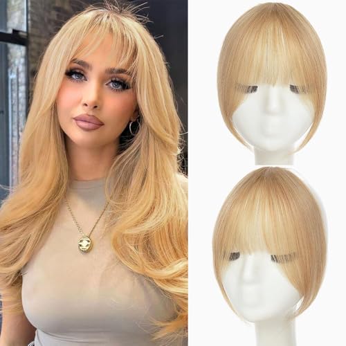 Clip-in Bangs Human Hair French Fringe Ash Blonde