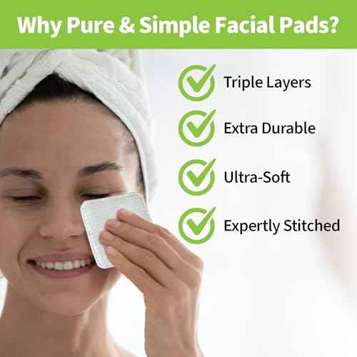 ForPro Premium Pure & Simple XL Facial Pads, Triple Layered Ultra Soft Disposable Makeup Remover Pads, 100% Vegan & Cruelty-Free, 60-Count