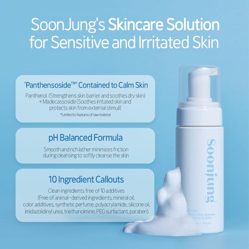 ETUDE gentle pH-balanced bubble Cleanser for Sensitive Skin, Panthenol + Madecassoside, Barrier Repair, Fragrance Free, pH 6.5, Vegan Certified, Non-Comedogenic, Korean Face Wash, 5.06 fl oz