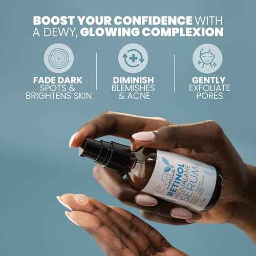Eva Naturals Retinol + Squalane Serum ? Anti Aging Face Serum for Wrinkles, Collagen Boost, Eye & Night Use ? Retinoid Skin Care for Acne, Pores, Dark Spots & Sensitive Skin