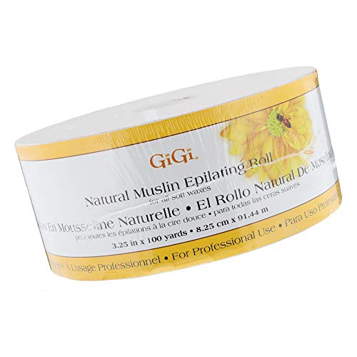 Gigi Epilating Muslin Roll ? Wax Strips for Hair Removal, Natural Muslin Wax Roll for Face & Body, 3.25-inch X 100 Yards