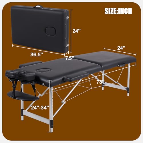 VIRRMO Portable Massage Table with Neck Stretcher, 84in