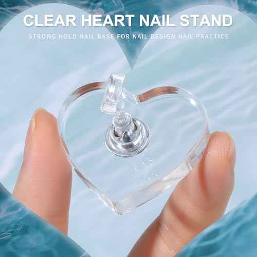 Fandamei Nail Stand, 2 Set Nail Holder for Painting Nails, Nail Stand for Press on, Press on Nail Stand for Practice, Magnetic Acrylic Nail Display Stands for Nail Art with Double-sided Tape