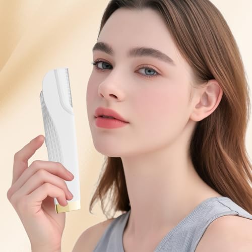 Electric Dermaplane Razor for Women Face, Three-Speed Rechargeable Dermaplane Razor with 5 Refill Blades, Facial Hair & Peach Fuzz Remover for Women,Gift wrapping.(White)