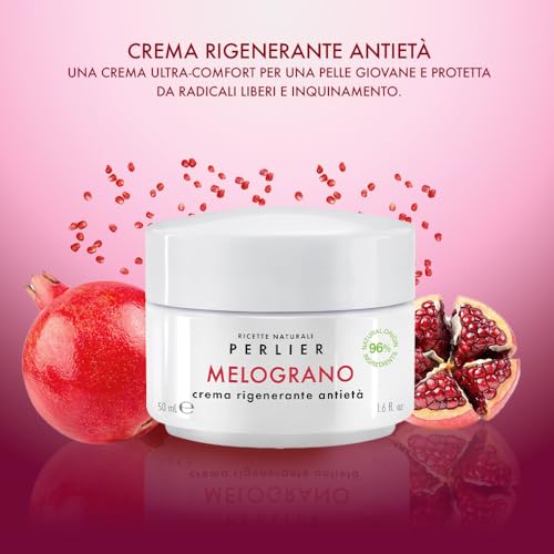 Perlier ? Pomegranate Revitalizing Anti-Aging Face Cream, 1.6 fl oz, Bio-Fermented Pomegranate with Vitamins C & E, Hydrating and Protective Formula, Alcohol-Free, Boosts Radiance and Skin Vitality