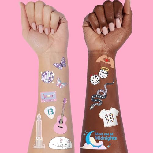 Eras Party Temporary Tattoos - 62 Iridescent Designs