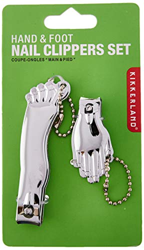 Kikkerland Hand and Foot Nail Clippers Set, Silver