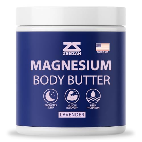 Zensah Magnesium Body Butter for Athletes - Muscle Recovery Cream with Lavender and Menthol, Post Workout Lotion for Muscle Soreness Relief & Enhanced Sleep, Easter Basket Stuffers for Runners
