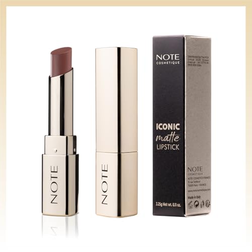 NOTE Iconic Matte Lipstick - Velvety Lipstick for Women - Non-Drying, Lightweight Lip Makeup with Intense Color Payoff - 107-0.11 oz