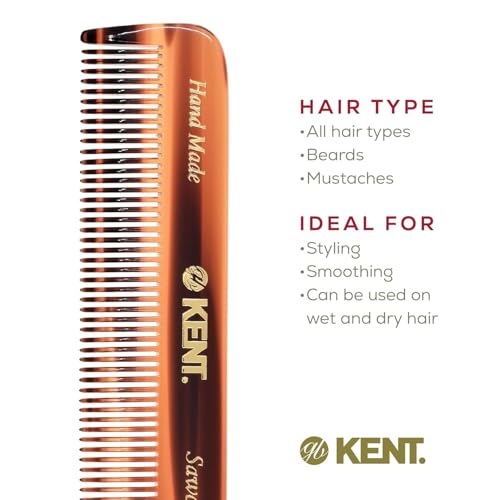 Kent A FOT Fine Tooth Pocket Comb 4.5" - Handmade