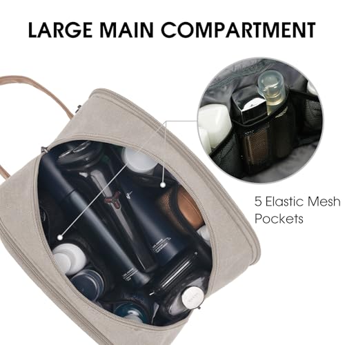WANDF Travel Toiletry Bag for Men Large Dopp Kit Hanging Organizer