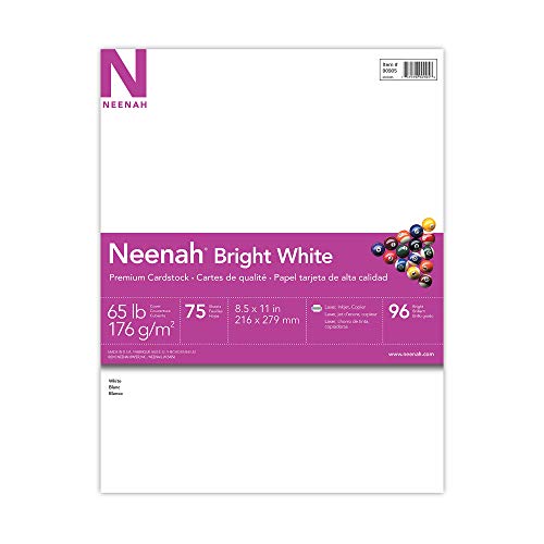 Astrobrights Bright White Cardstock 8.5 x 11 Inches, 65 lb, 75 Sheets - Smooth Finish for Printing