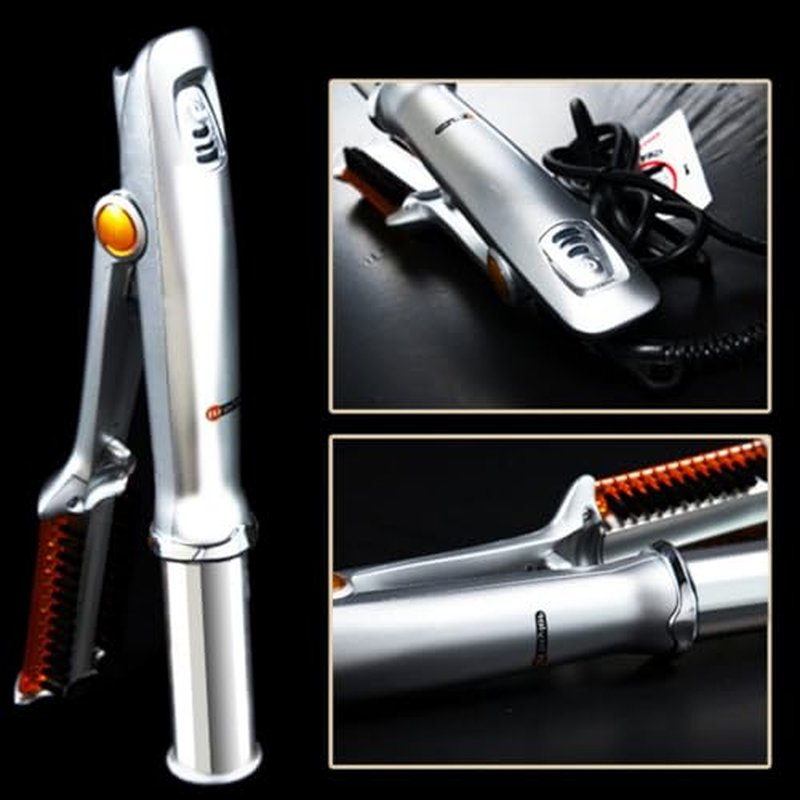2-in-1 Rotating Curling Iron & Hair Straightener - Portable Styling Tool