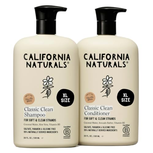 California Naturals Vanilla Bloom Shampoo & Conditioner Set - 2 Pack, 20 Fl Oz Each, Natural, Vegan, Cruelty-Free, Sulfate & Paraben Free