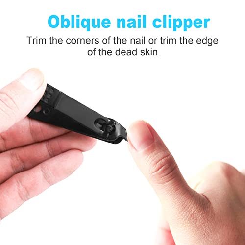 Nail Clippers Set - 4 Piece Manicure and Pedicure Grooming Kit - Black - DUCOO