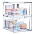 STORi Audrey Stackable Clear Plastic Organizer Drawers 2-Piece