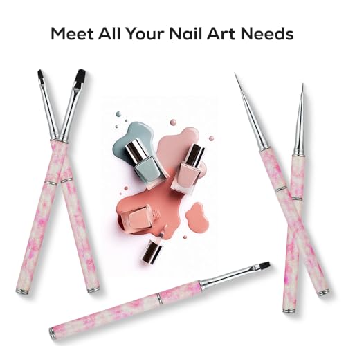 5-Piece Nail Art Brush Set with Gel & Liner Brushes